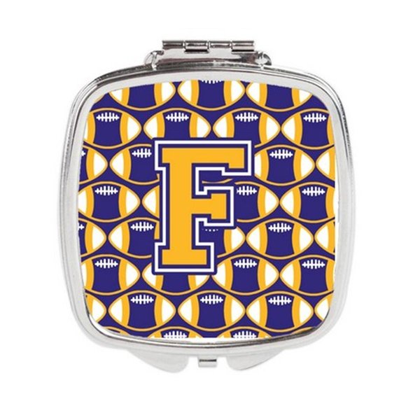 Carolines Treasures Letter F Football Purple and Gold Compact Mirror CJ1064-FSCM